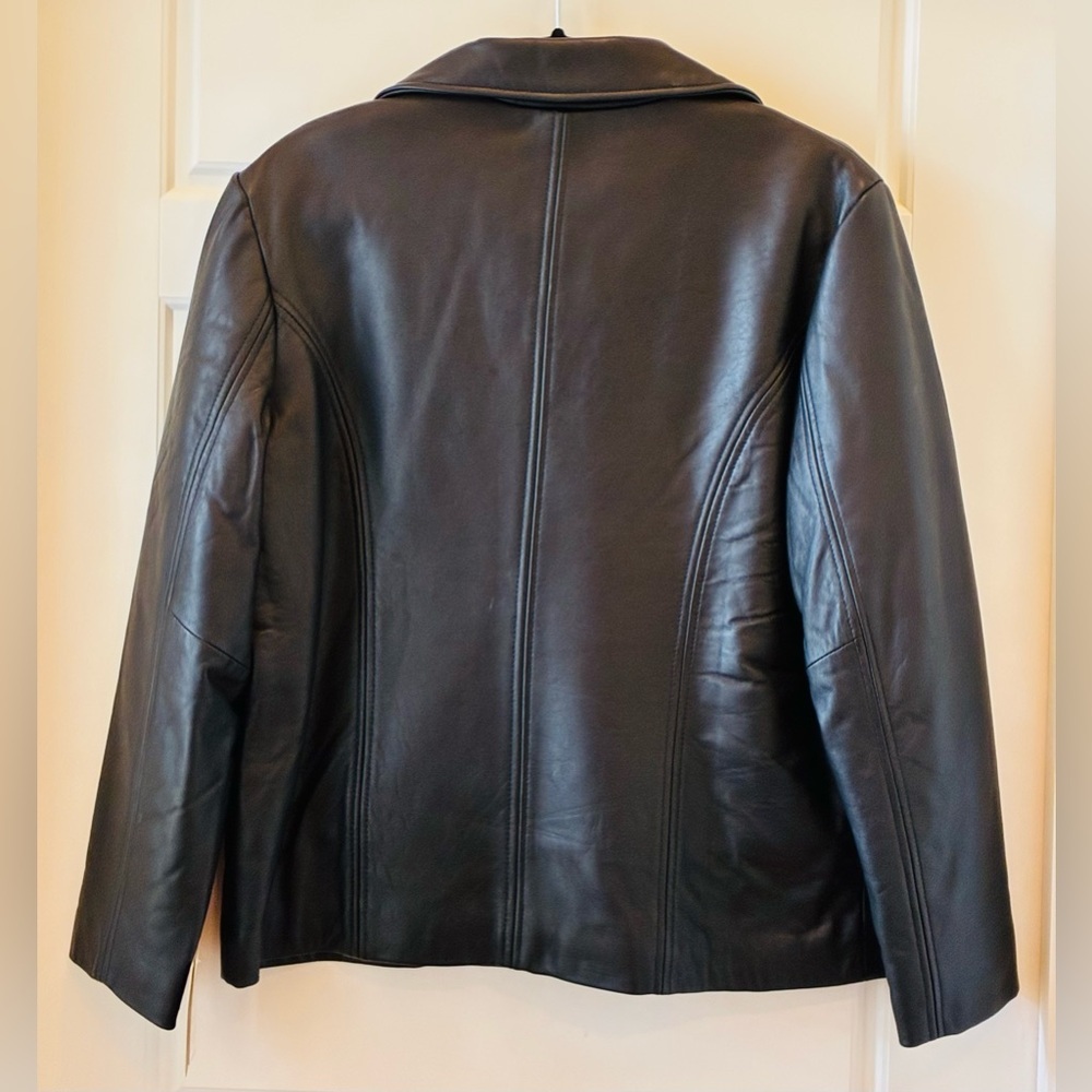 Tanners Avenue lambs leather Italy, size 2 XL black zipper up jacket new /tags - Picture 4 of 10
